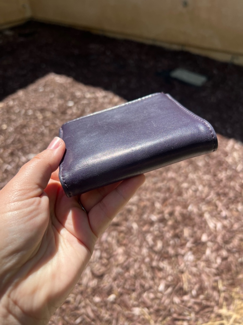 Vintage Coach Small Leather Wallet in Deep Purple with Silver Zipper 6911 - Picture 2 of 11